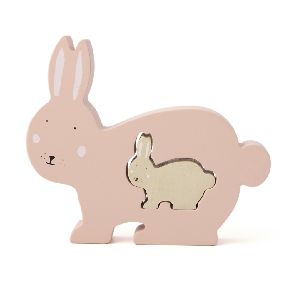 Houten babypuzzel - Mrs. Rabbit